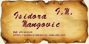 Isidora Mangović vizit kartica